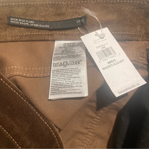 BANANA REPUBLIC Sz 29S Velvet High Rise 5 Pockets Flare Pants - Picture 10 of 15
